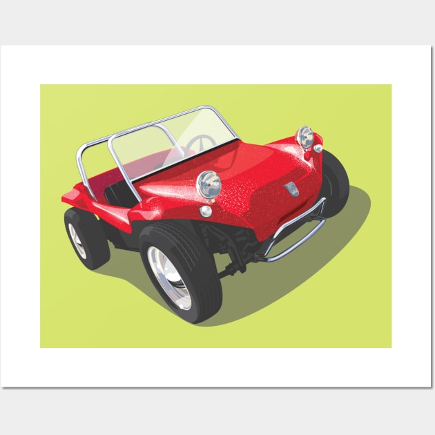 beach buggy in red Wall Art by candcretro